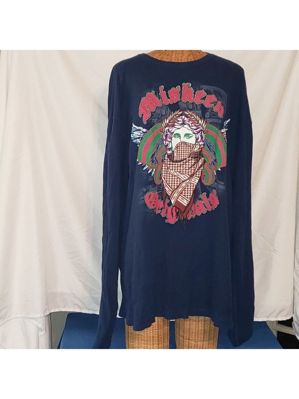 Ladies MISKEEN ORIGINALS Long Sleeve Tee Shirt w/Print Design on Front - 2X
